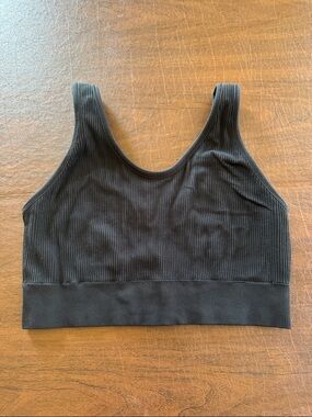 Aerie Ribbed Scoop Neck Bra - Black